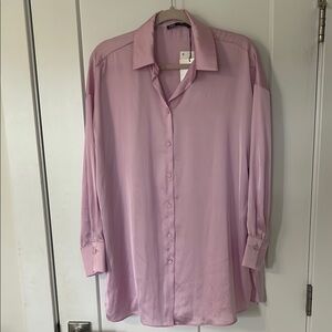 Zara Light Pink Button-Up Blouse